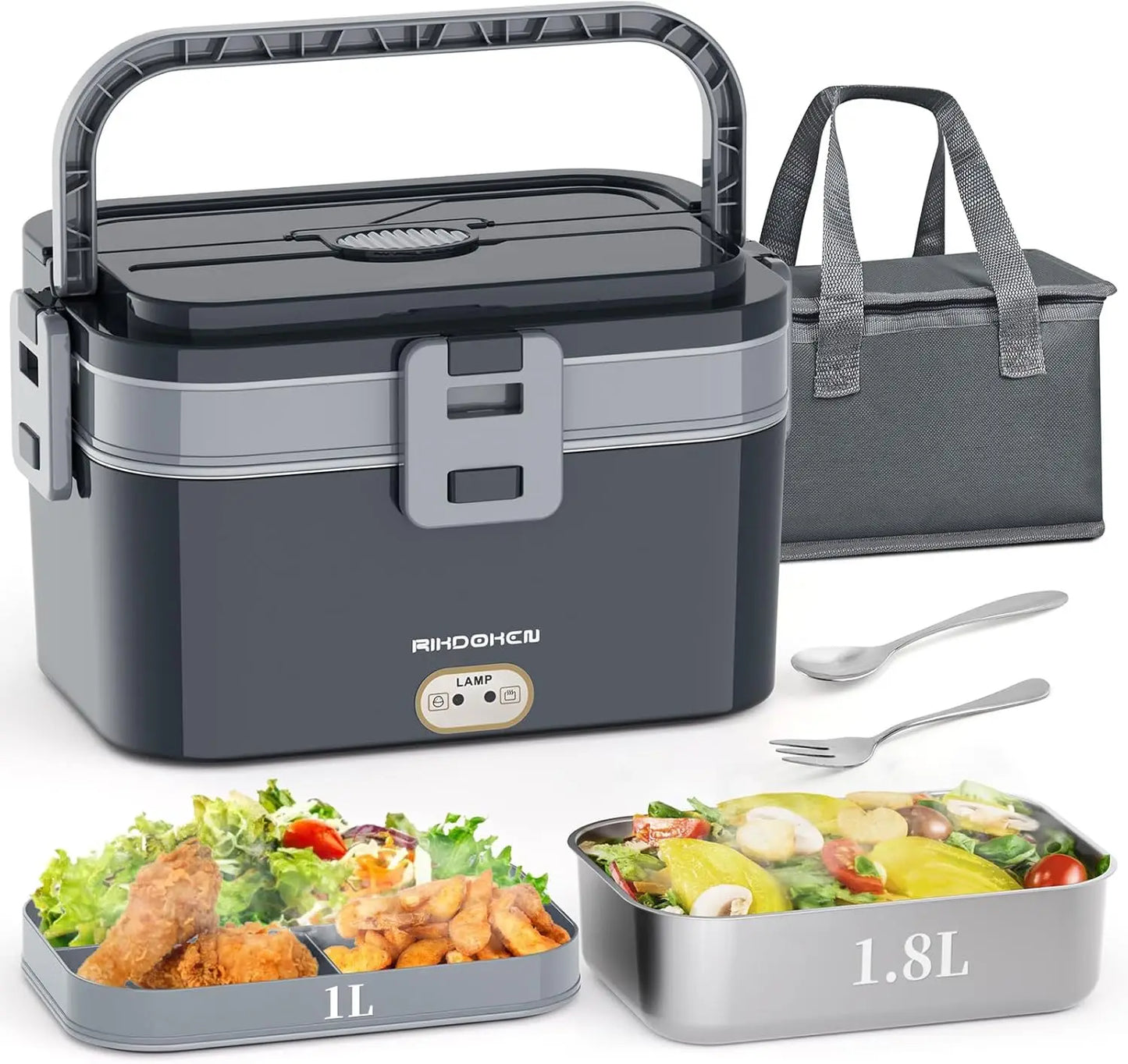 XMSJ Electric Lunch Box Heater 12V 24V 110V Stainless Steel