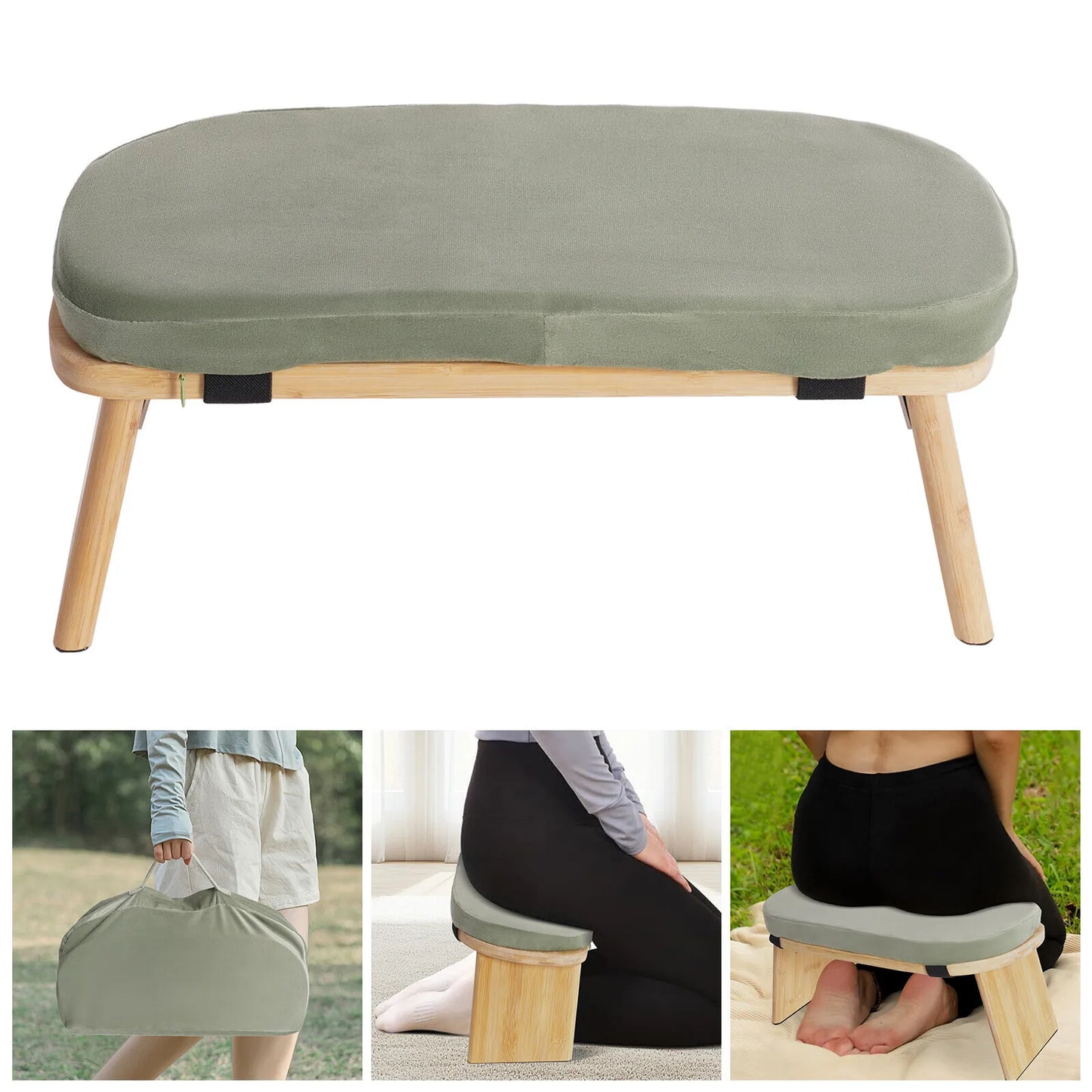 Foldable Ergonomic Meditation Bench For Kneeling Yoga And Prayer