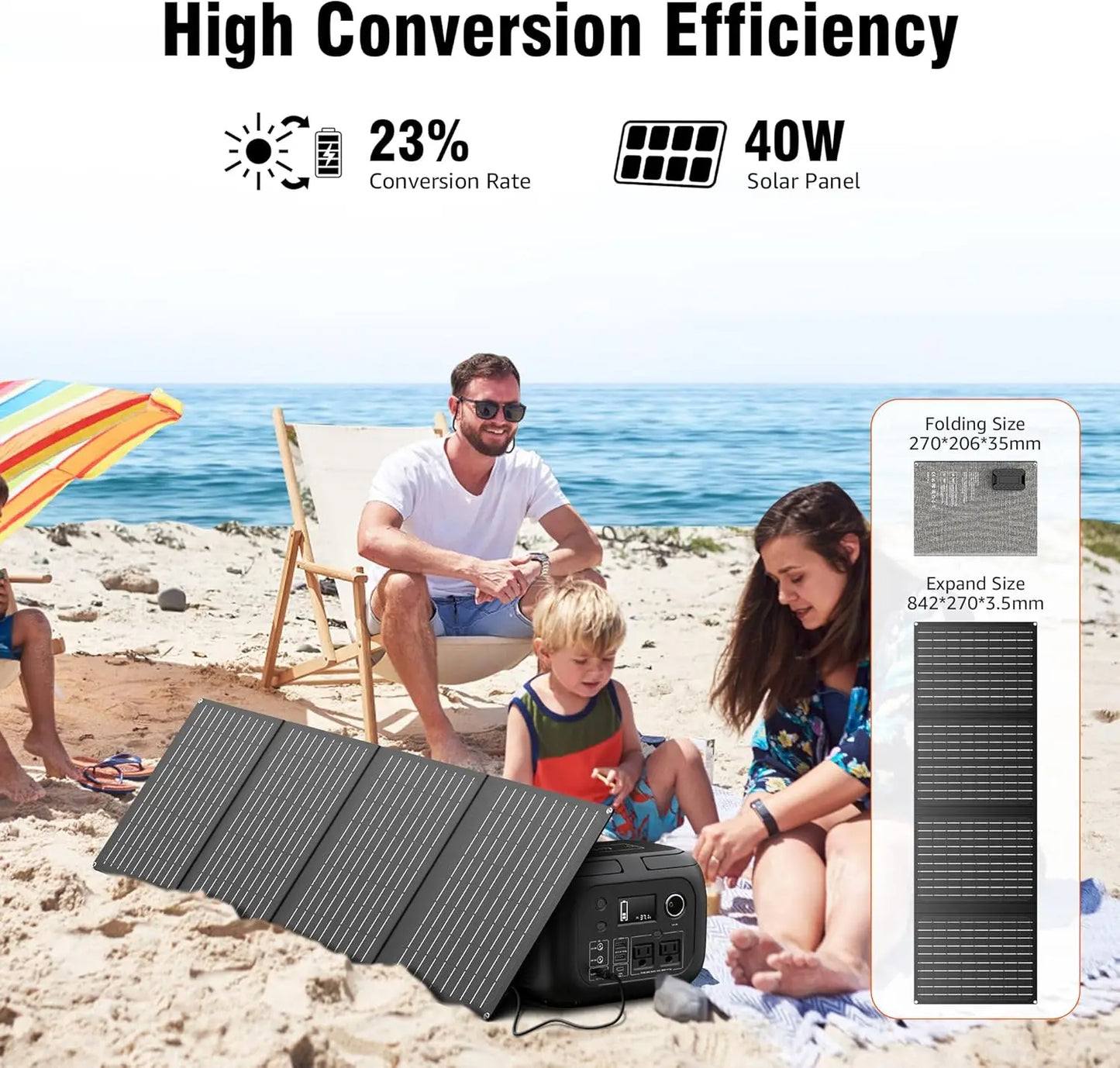 SinKeu 300W Portable Power Station With Solar Panels 260Wh