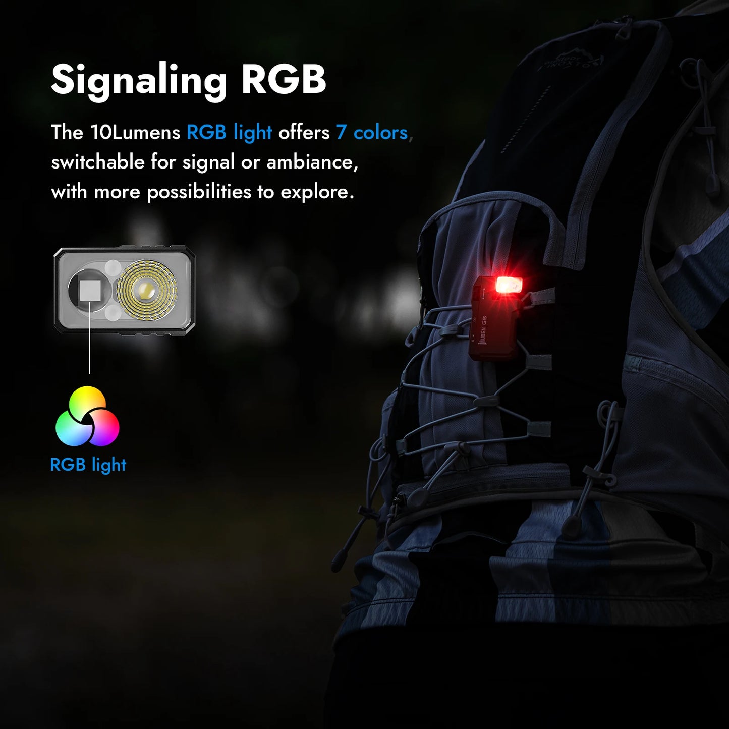 WUBEN G5 Rechargeable EDC Flashlight With Dual RGB LEDs