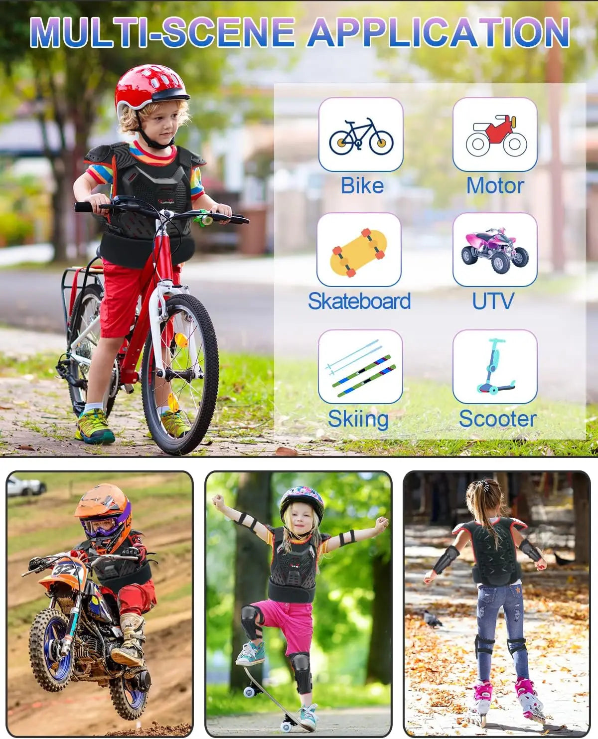Youth Motorcycle Protective Armor Suit for Boys and Girls