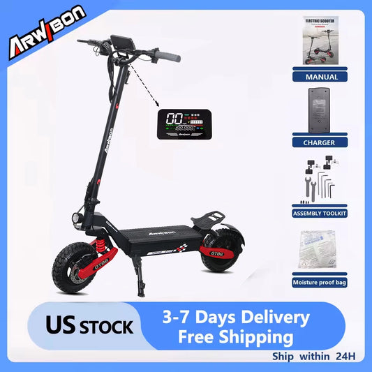 Arwibon GT06 1200W Foldable E Scooter For Adults Offroad