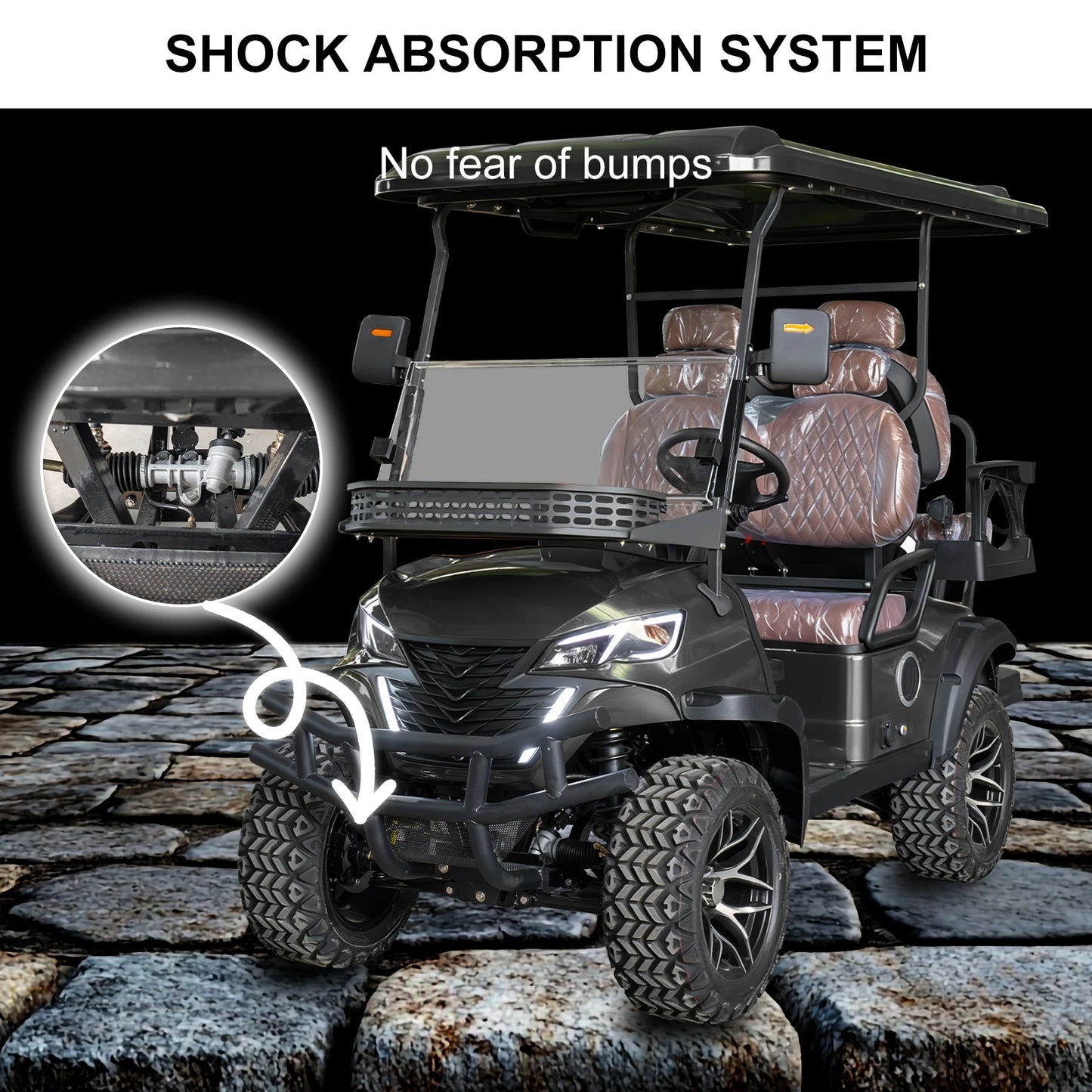 NONED 60V Electric Golf Cart With 5KW Motor And Suspension