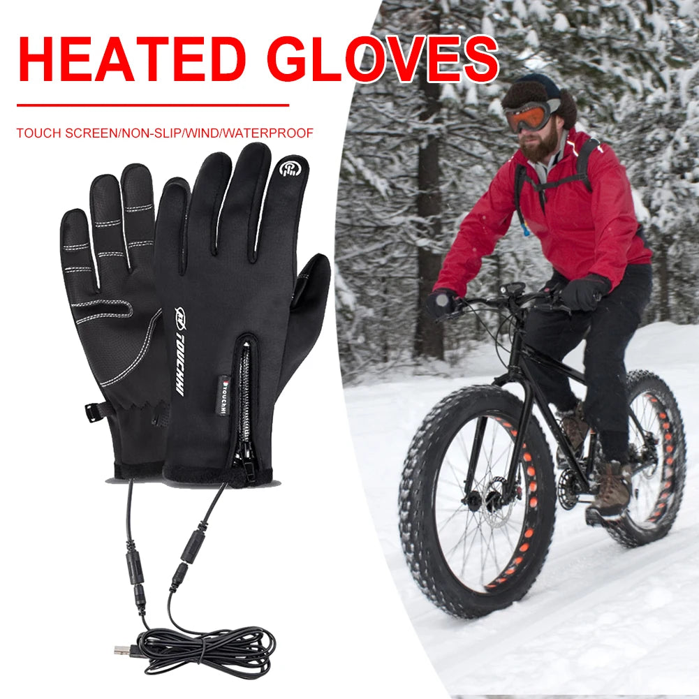 APWIKOGERCN USB Touch Screen Heated Gloves For Winter Sports