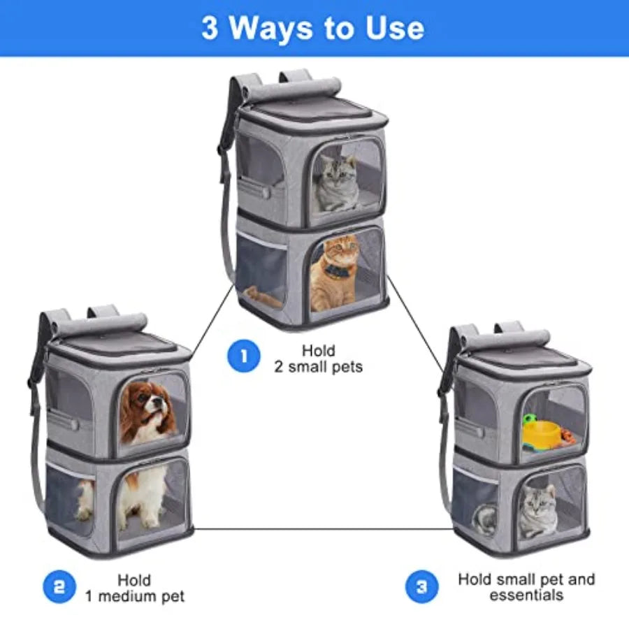 2-In-1 Pet Carrier Backpack for Cats and Dogs