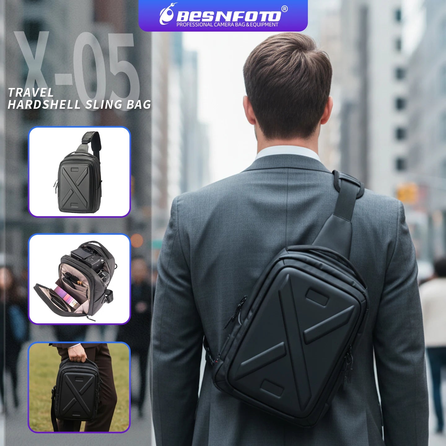 Besnfoto Waterproof Hardshell Camera Backpack For Sony A7 And Canon R