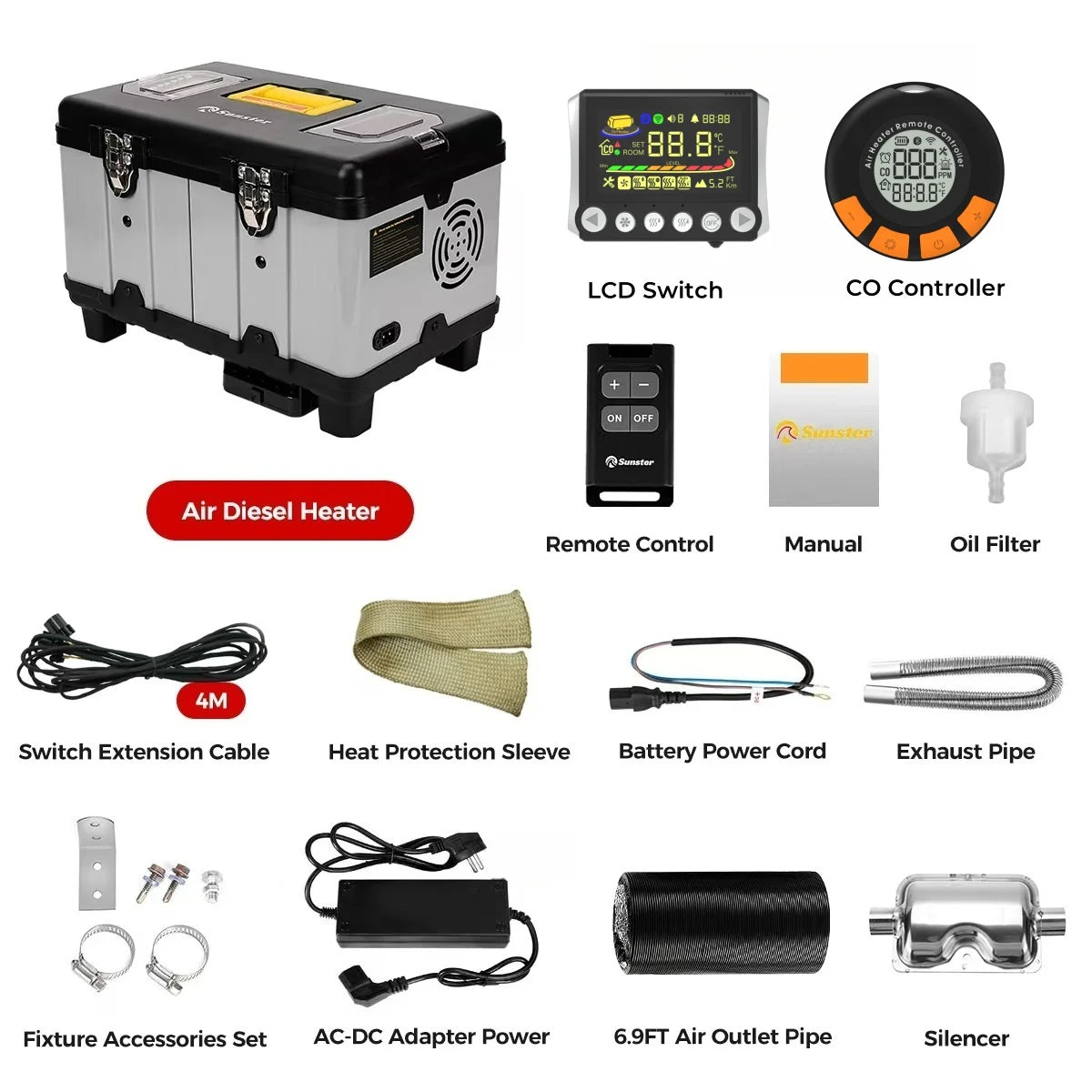 Diesel Auxiliary Heater TB10PRO 8KW Ultra Quiet For RVs Camping