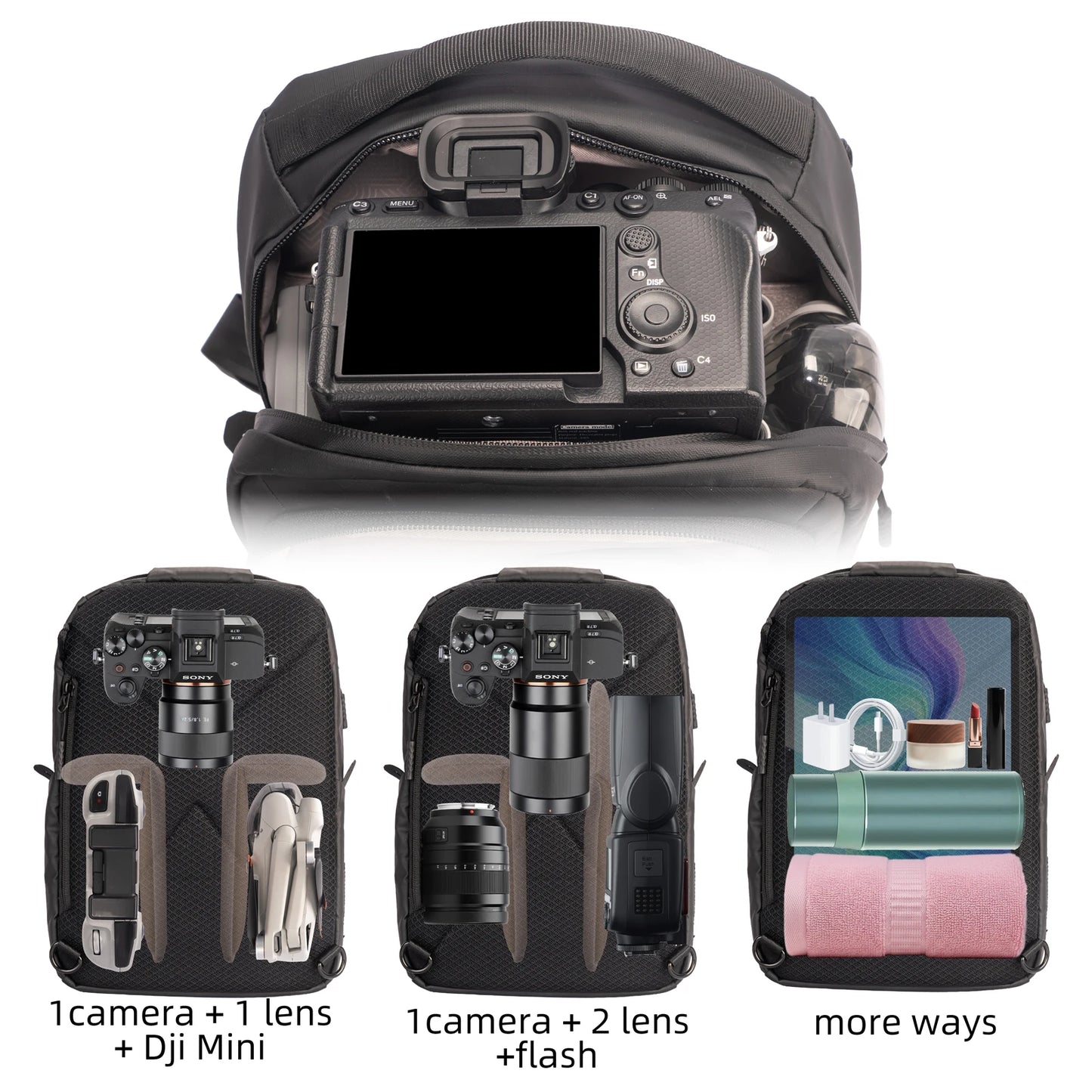 Besnfoto Waterproof Hardshell Camera Backpack for DSLR and Mirrorless