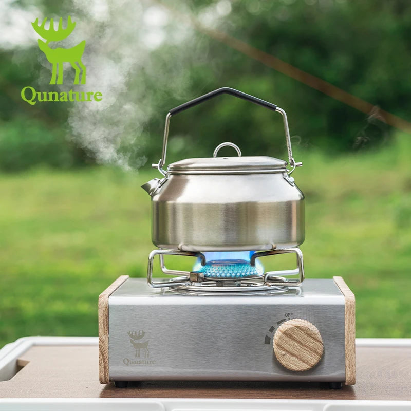 Qunature Outdoor Portable Cassette Stove for Camping and Tea Brewing