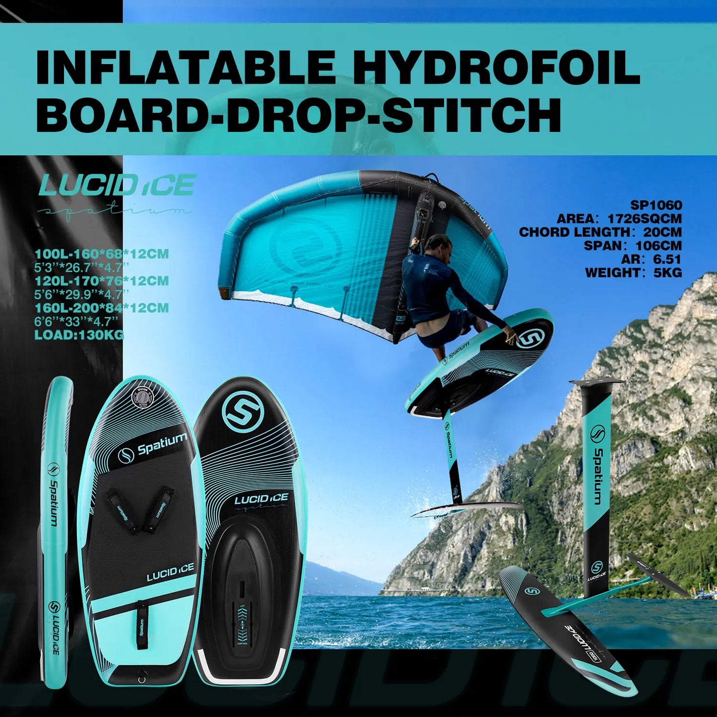 Inflatable Hydrofoil Board With Wing Surf Kit