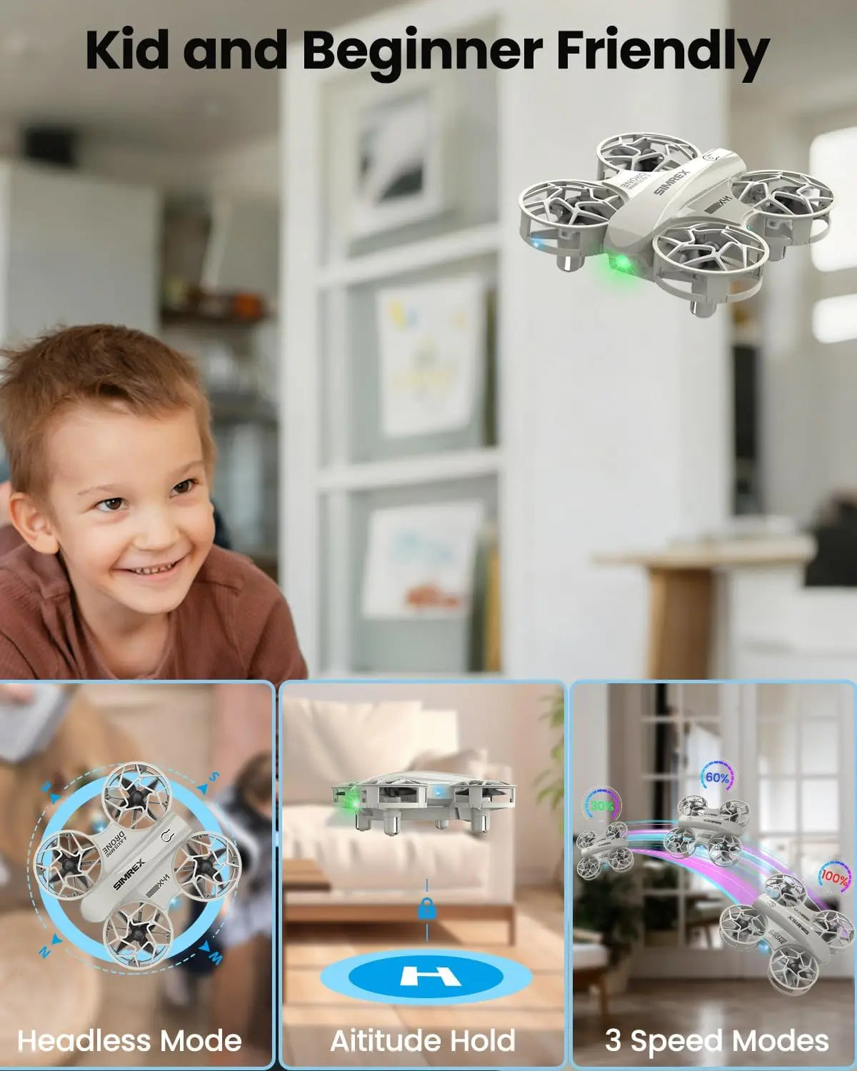 Mini RC Quad Drone For Beginners With Altitude Hold