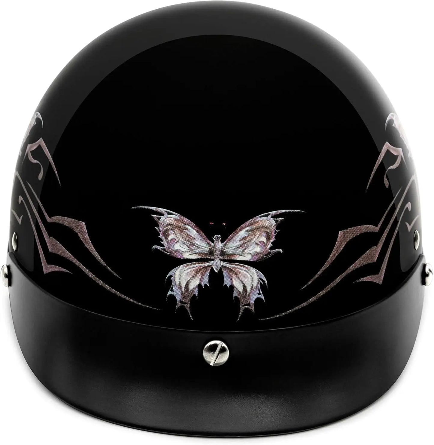 Intricate Butterfly Motorcycle Half Helmet For Safety And Style