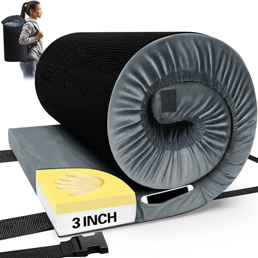 WestTune Memory Foam Camping Cot Mattress CertiPUR-US Portable Roll Up