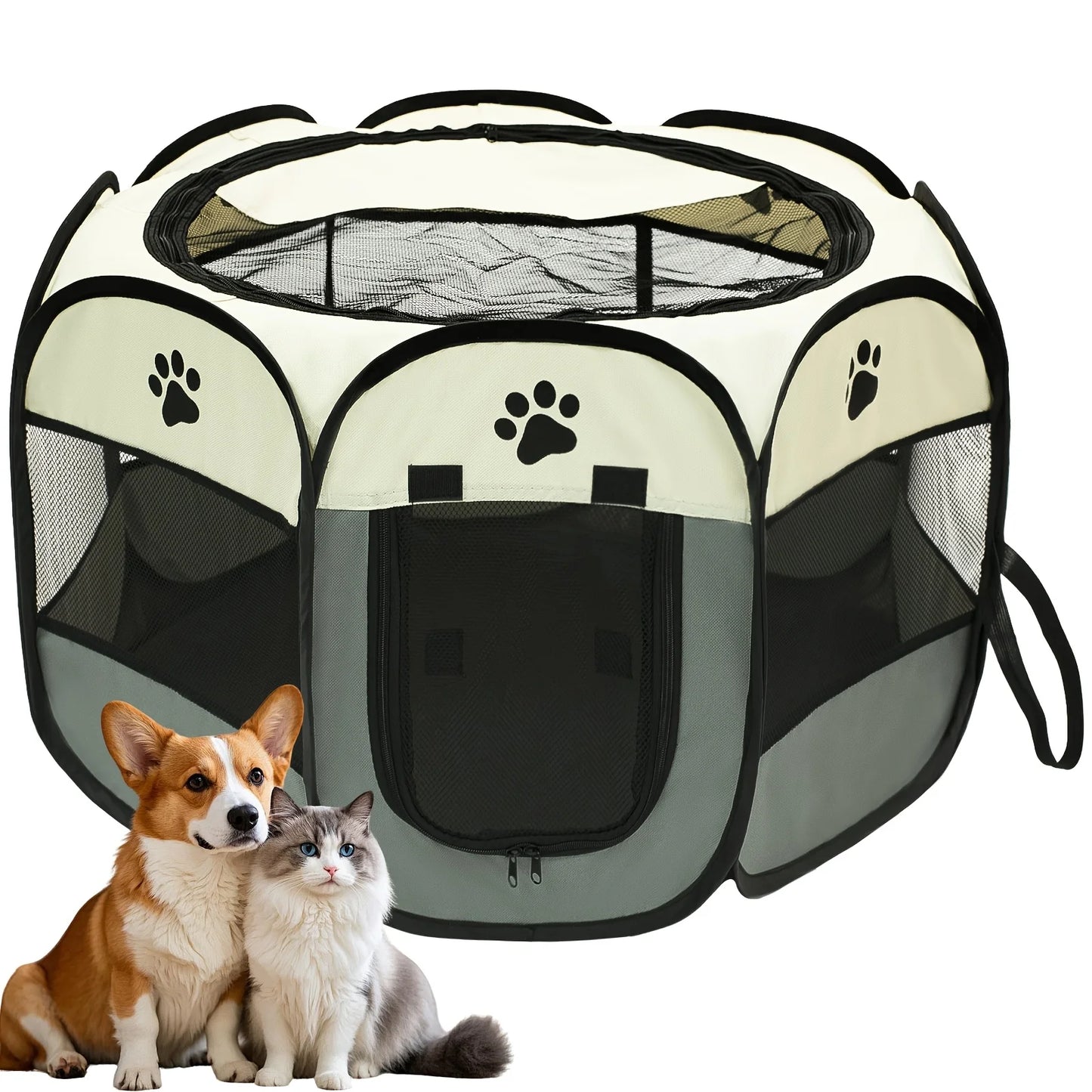 NIUBYA Premium Indoor Outdoor Foldable Octagonal Pet Playpen