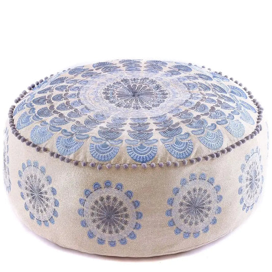Round Floor Pillow Cover Boho Indian Decor