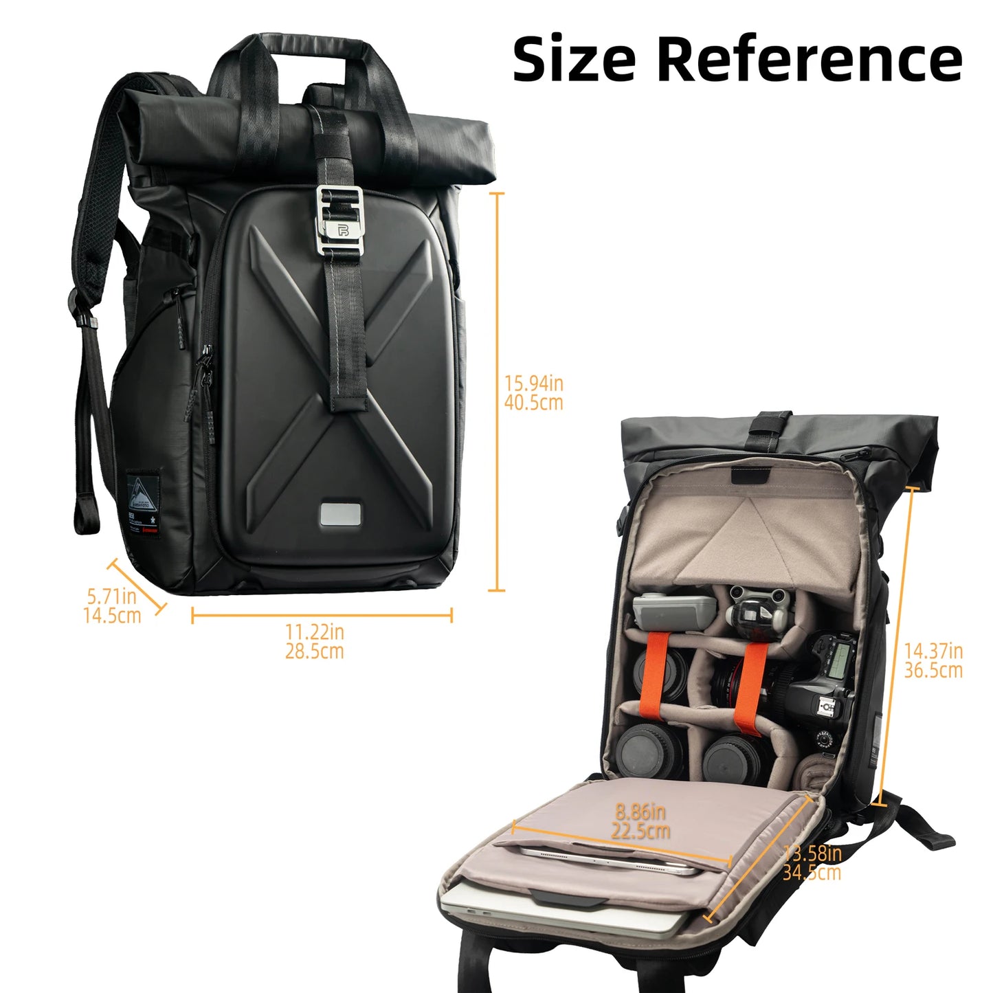 Besnfoto Waterproof Hard Shell Photography Backpack For Drones And DSLR