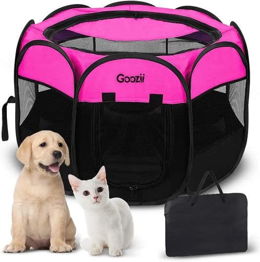 Foldable Pet Playpen Tent With Cover For Cats And Dogs