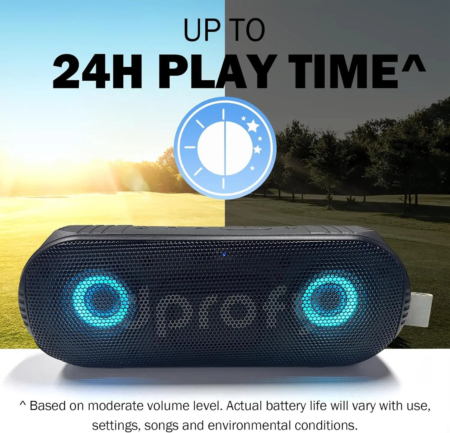 Magnetic Bluetooth Golf Speaker Waterproof Portable Stereo Rich Bass