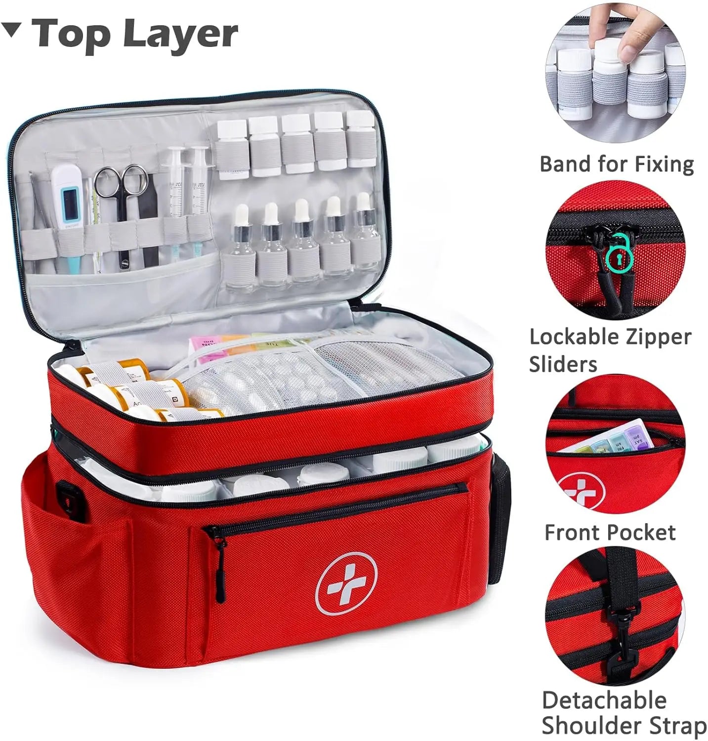 Travel Medicine Organizer Bag Water Resistant Pill Storage Case