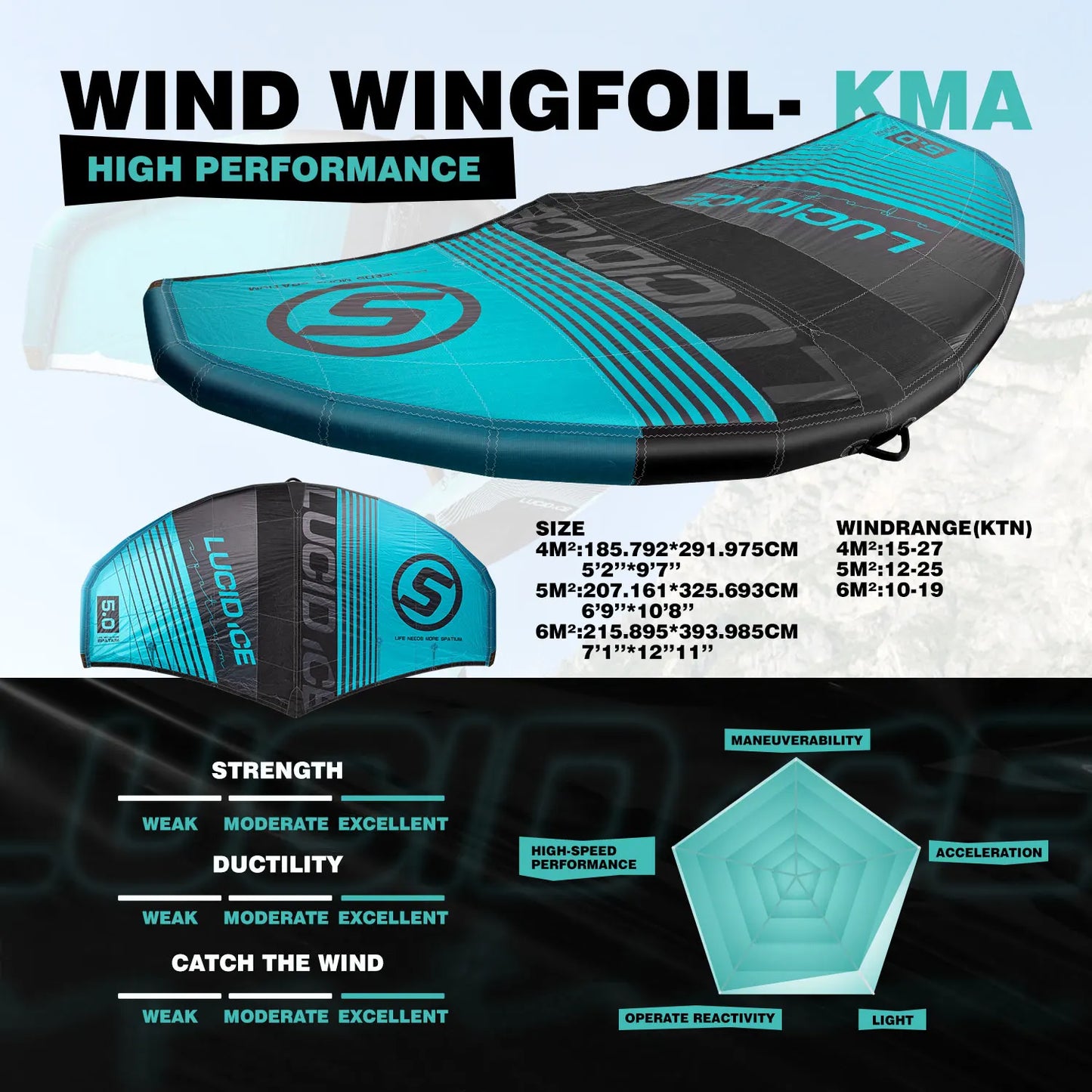 Lucid Ice Handheld Inflatable Surf Wing Foiling Kit