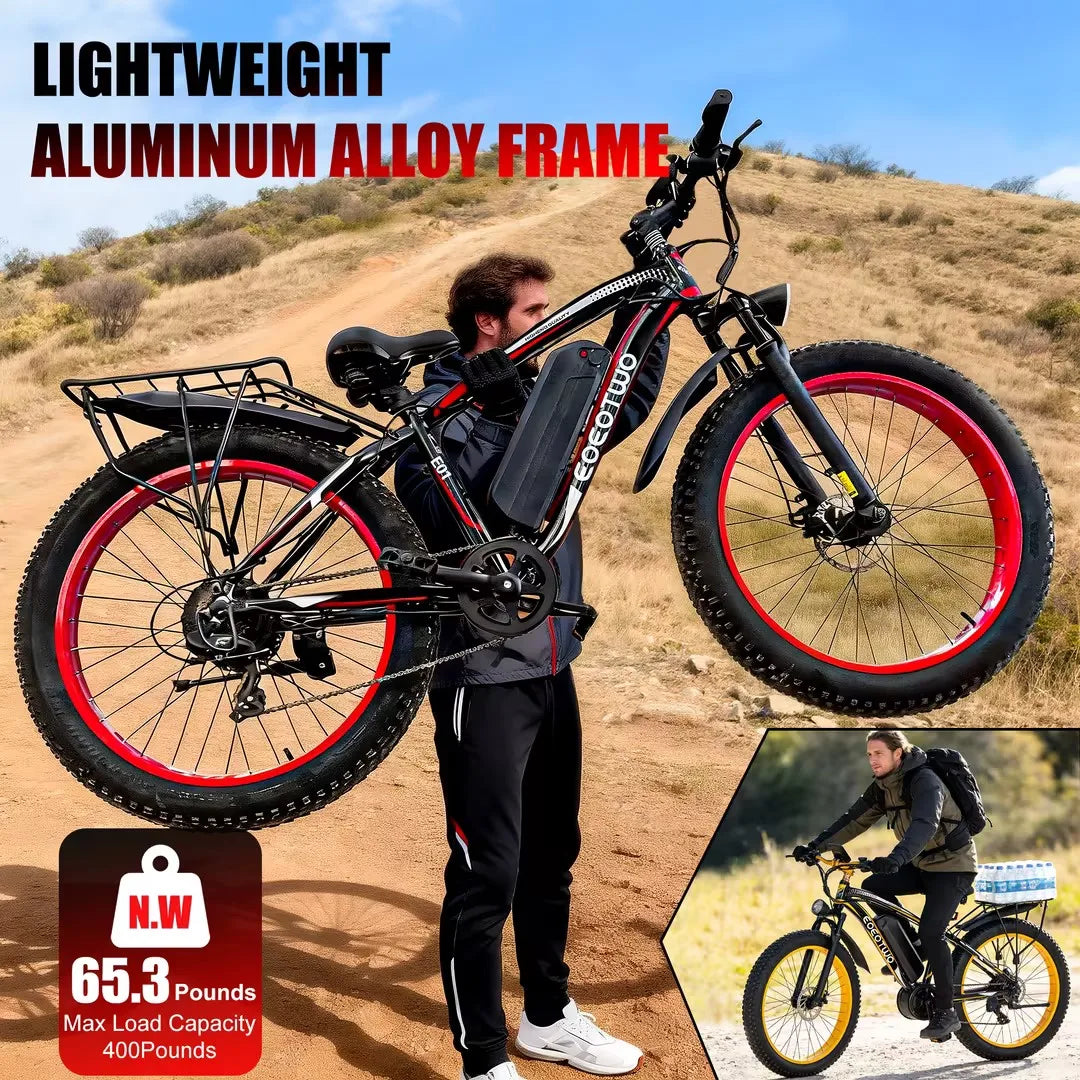 EOEOTWOC 1500W Electric Fat Tire Ebike 34MPH Mountain Bicycle