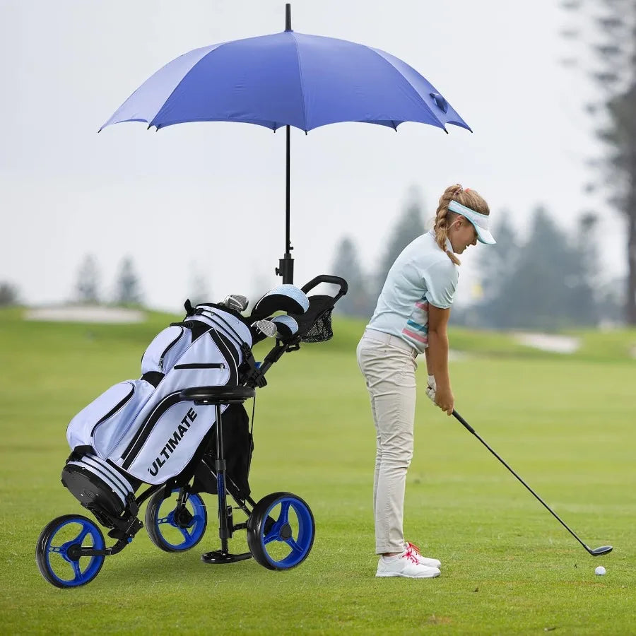 Foldable Golf Push Cart With Sturdy Steel Frame