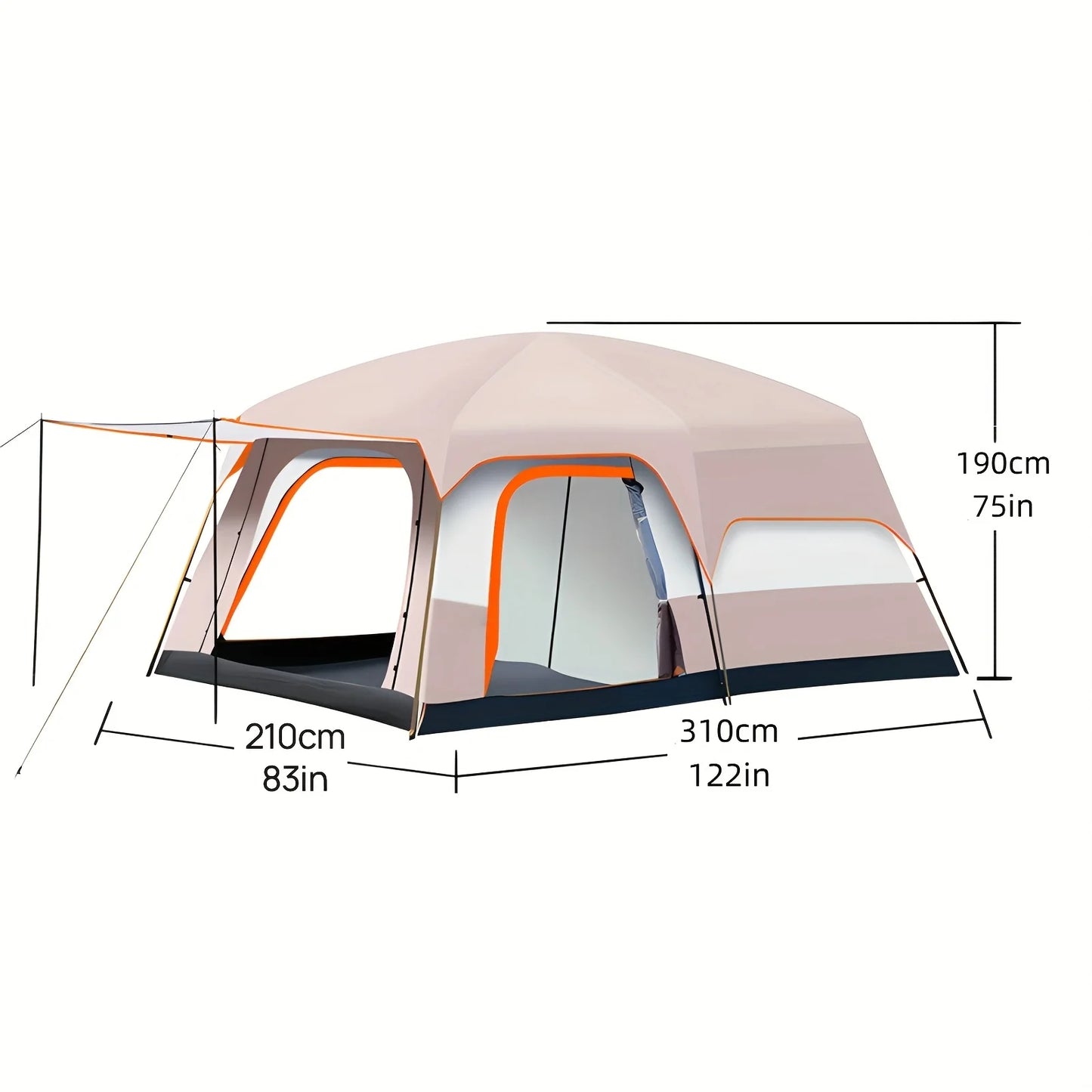 3-6 Person Camp Tent With Sunscreen And Mosquito Protection