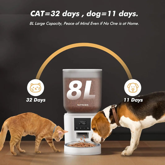 Automatic Pet Feeder 8L Timed Feeding For Dogs And Cats