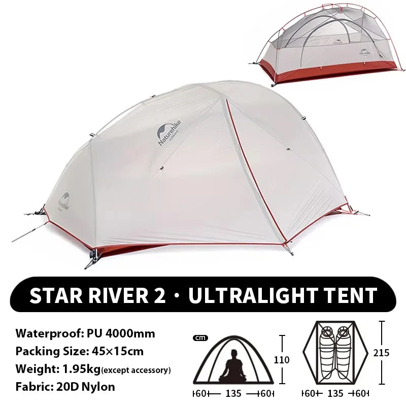 Naturehike Star River Ultralight Two Person Waterproof Tent Four Seasons