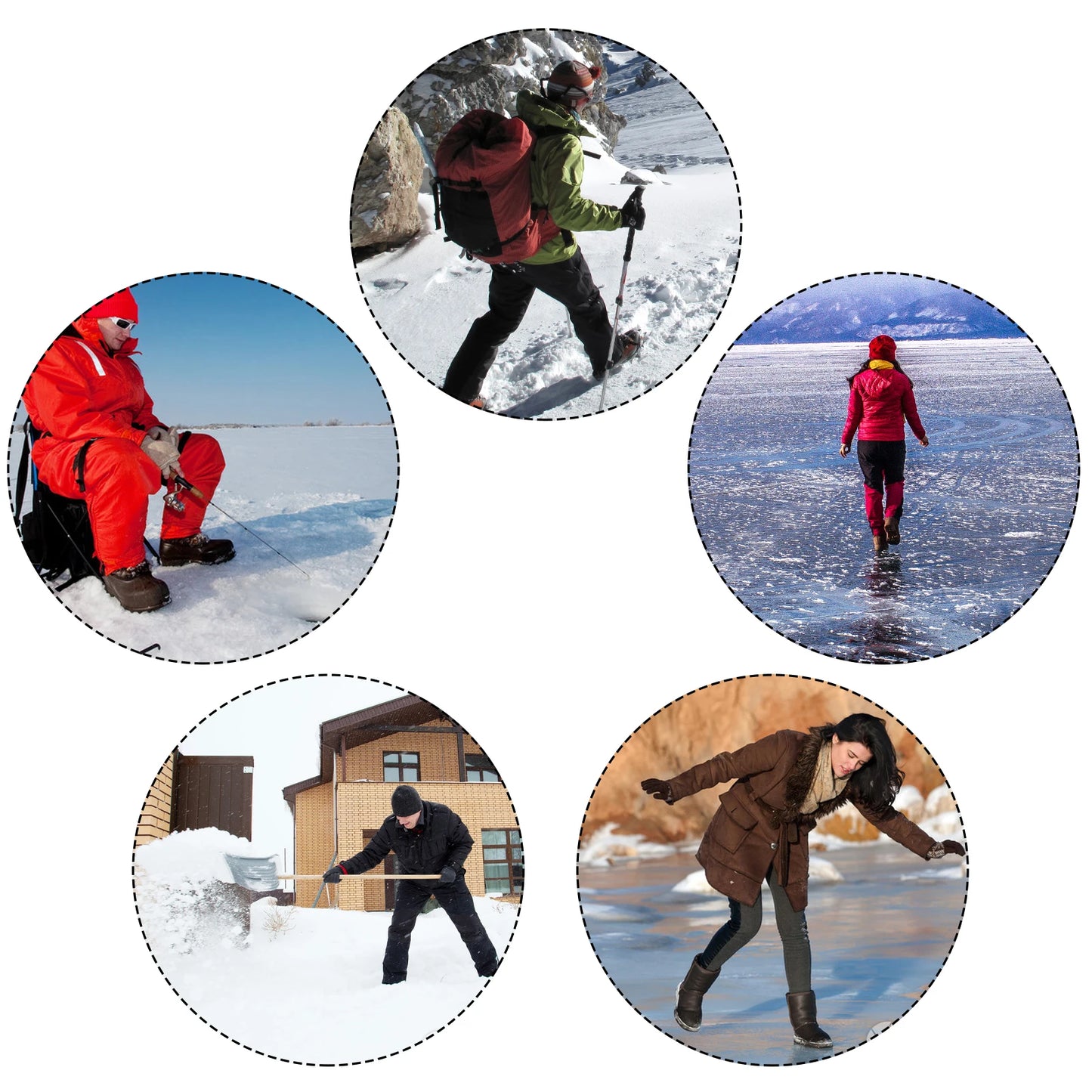 Snow Spikes Crampons Ice Cleats Anti Slip For Hiking Boots