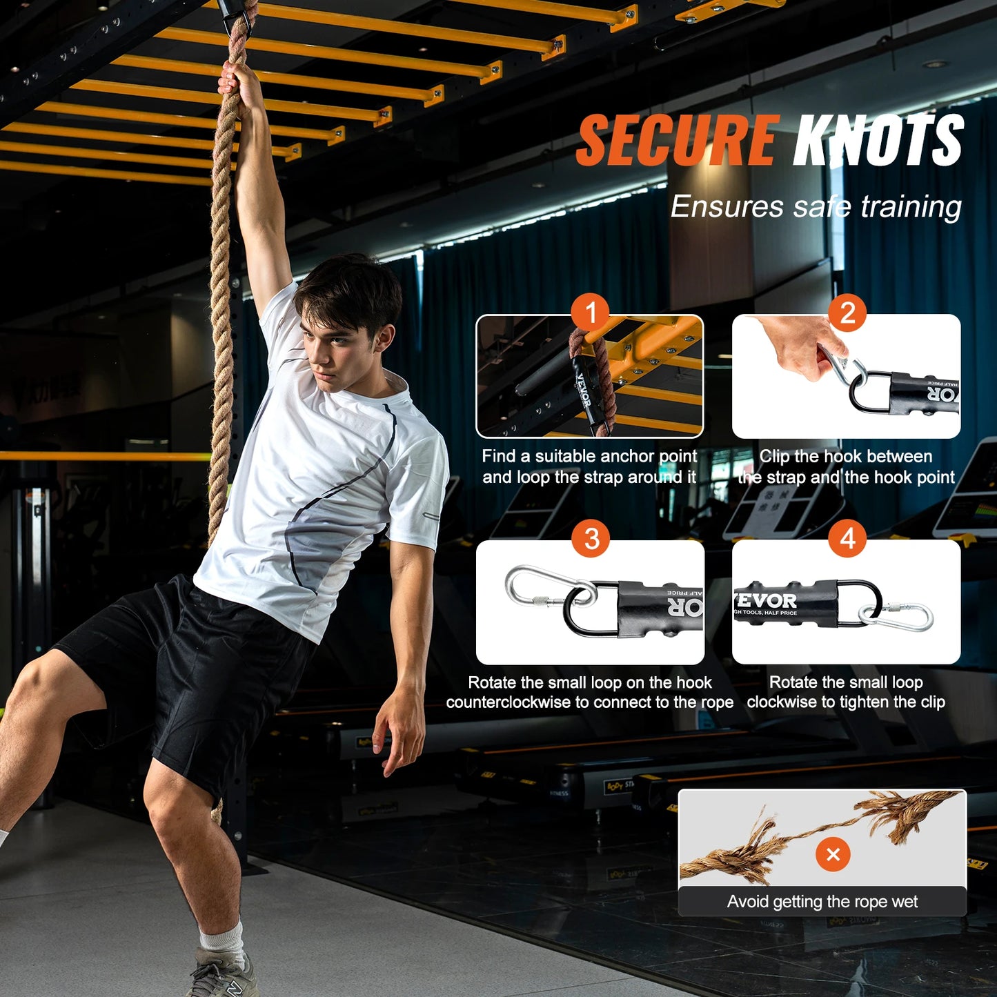 SucceBuy Gym Climbing Rope for Fitness Training and Workouts