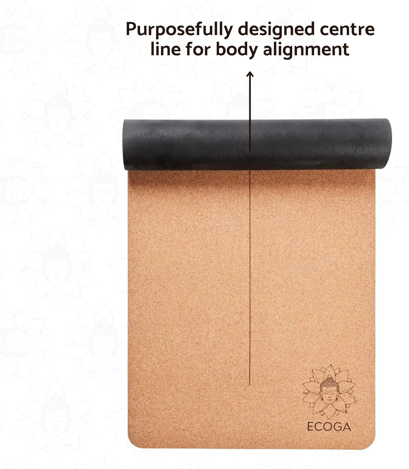 Cork Yoga Mat Non Slip With Alignment Marks And Strap