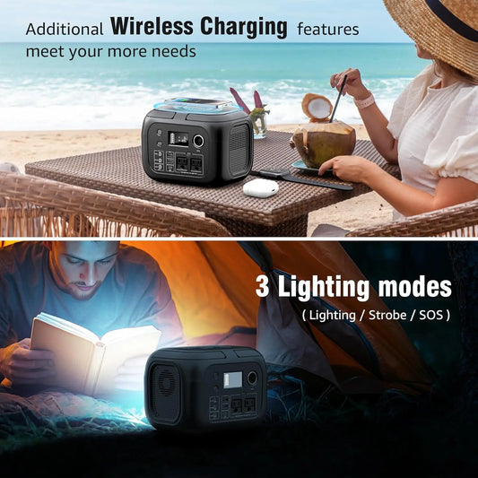 SinKeu 300W Portable Power Station With Solar Panels 260Wh