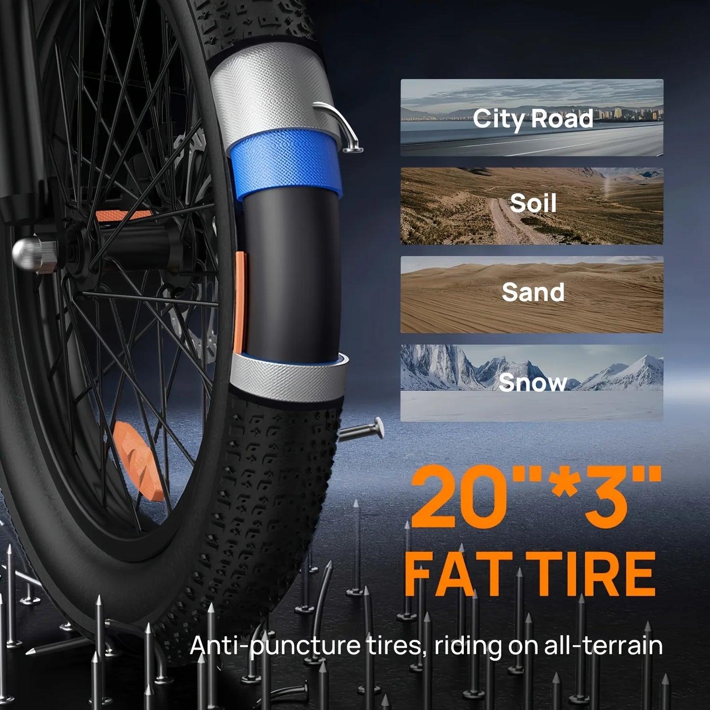 URLIFE 1000W E20 Electric Bike 48V 13Ah Removable Battery
