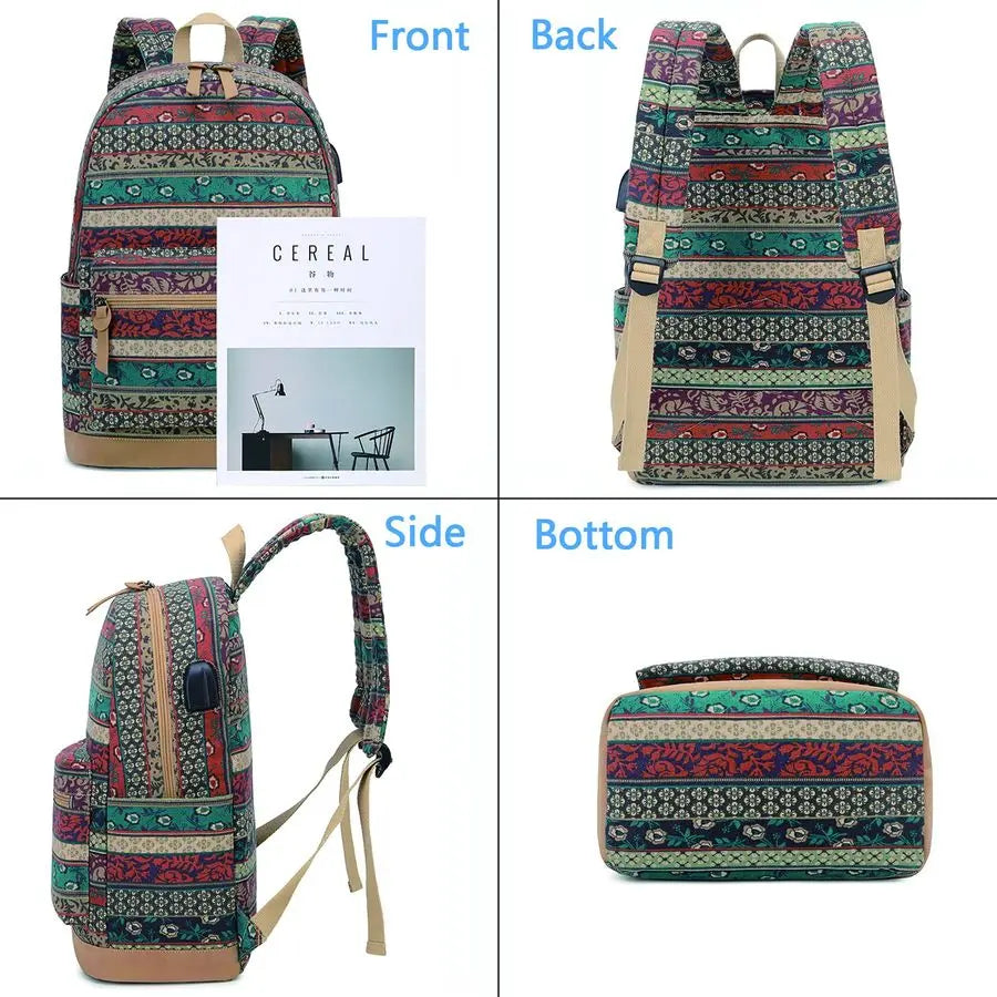 Waterproof Laptop Backpack With USB Charging Port And Headphone Interface