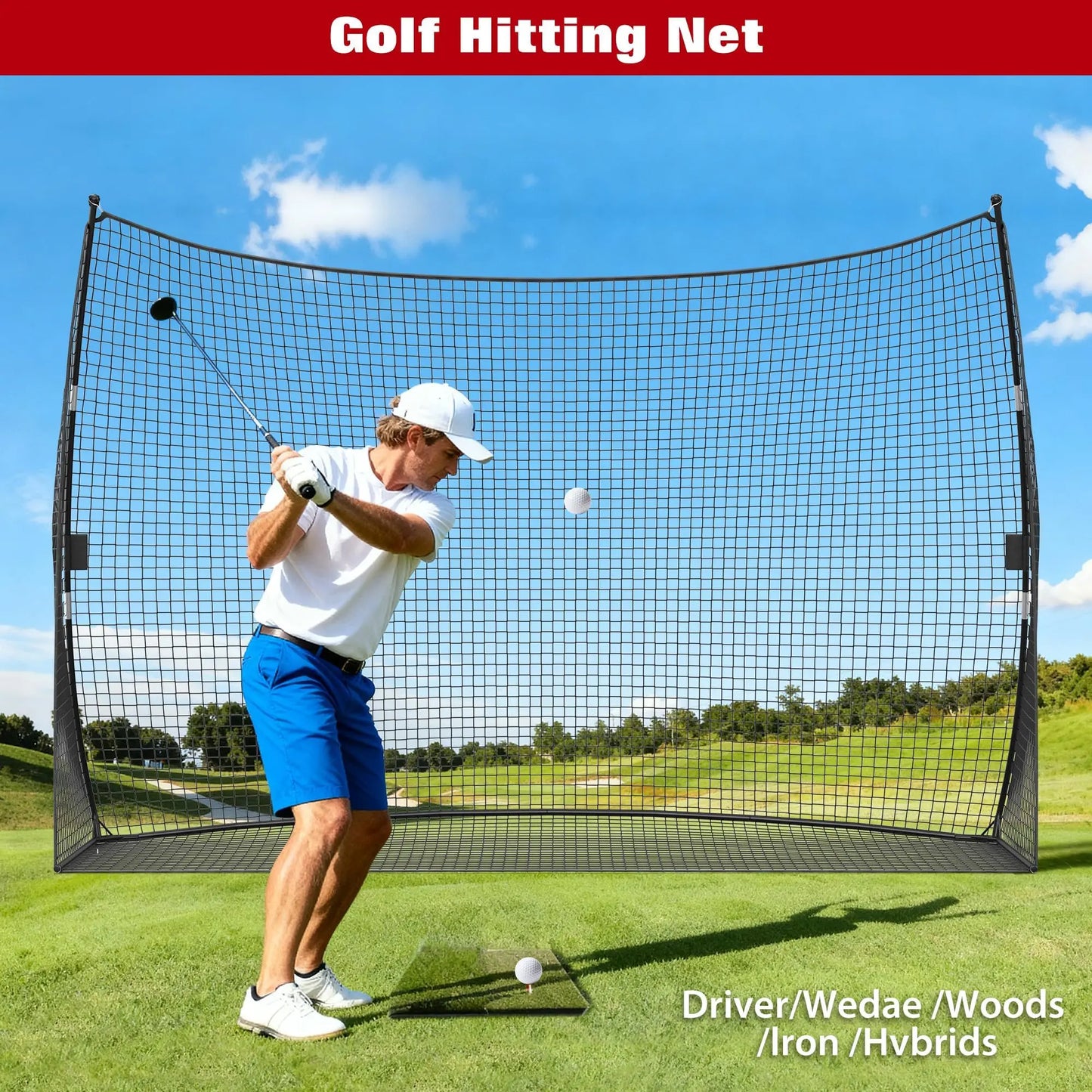 HiMISS Golf Practice Net Portable Backyard Hitting Net With Bag