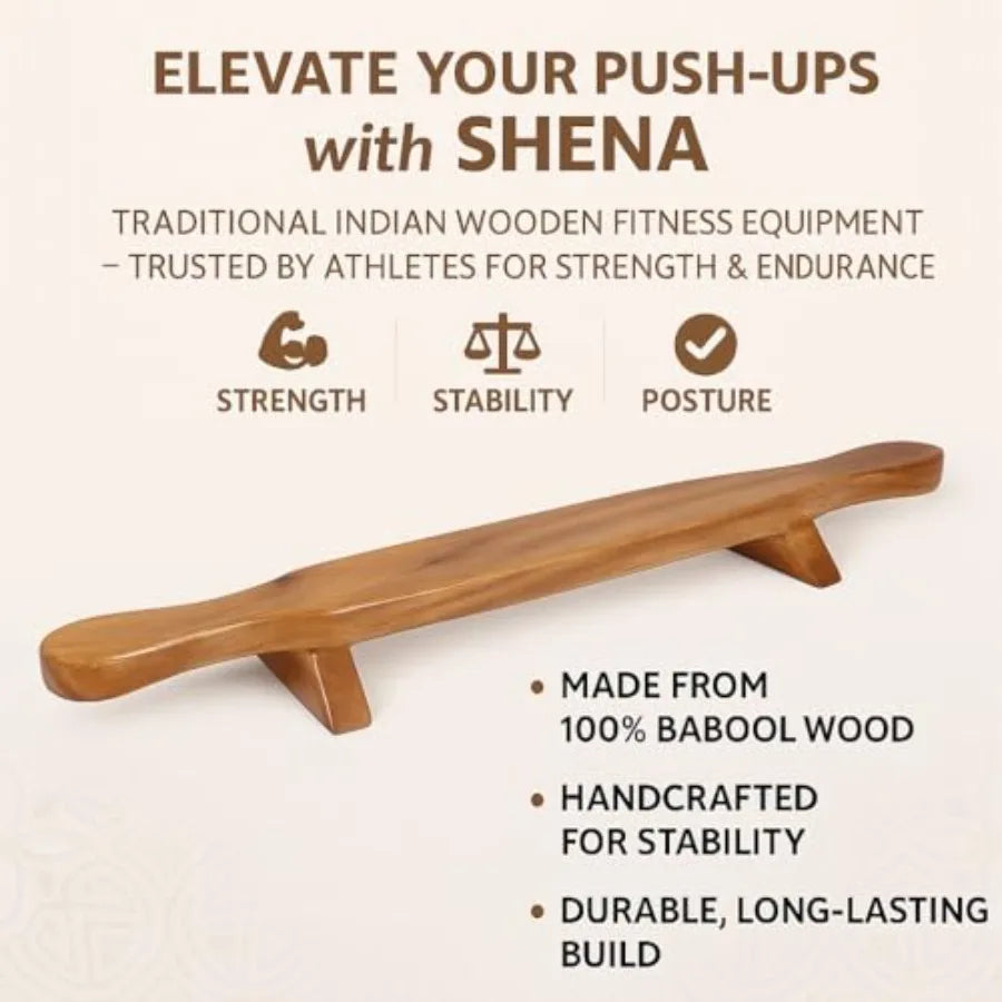SHXI Wooden Push Up Bar Fitness Equipment for Strength Training