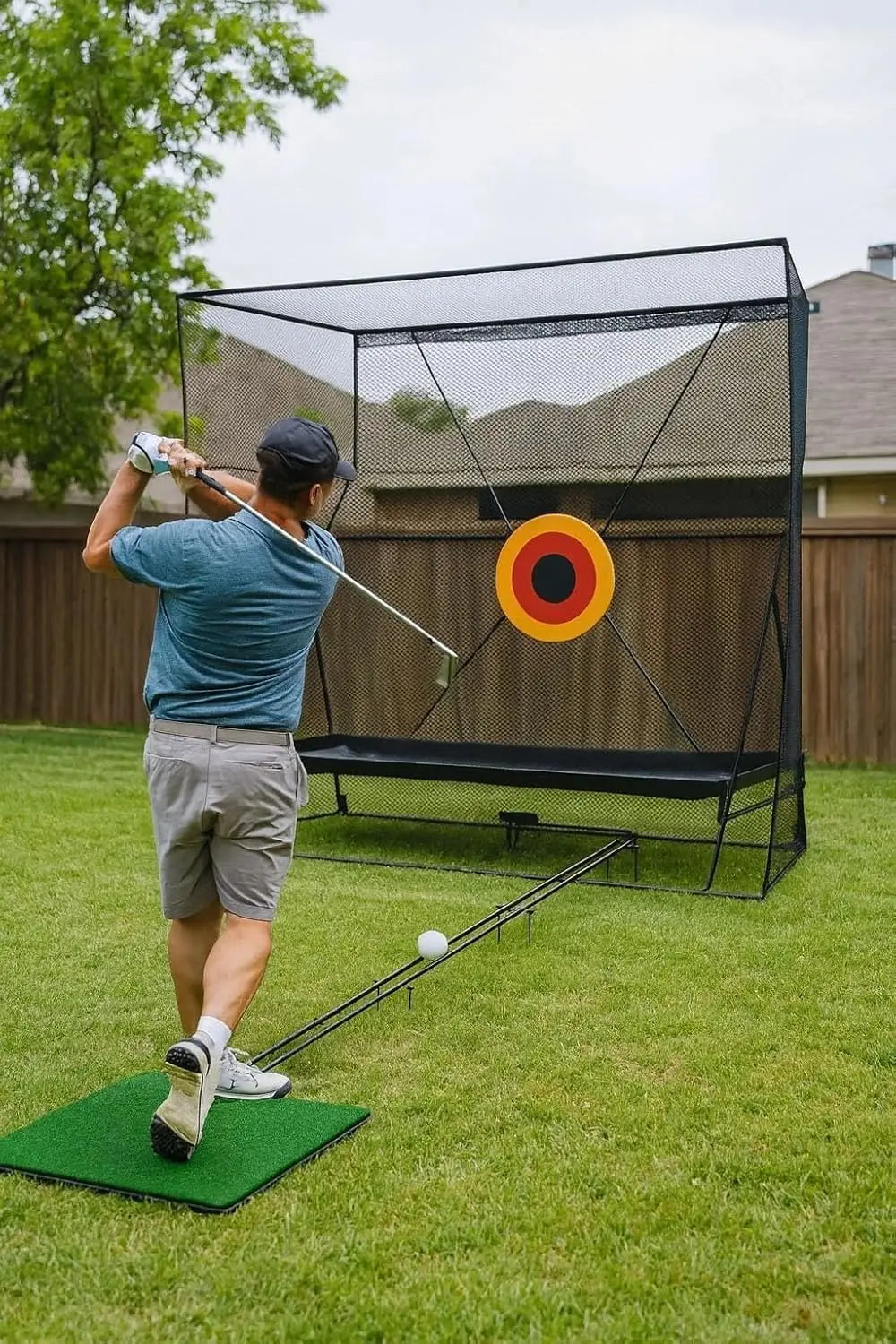 Golf Practice Net With Ball Return For Backyard Swing Training