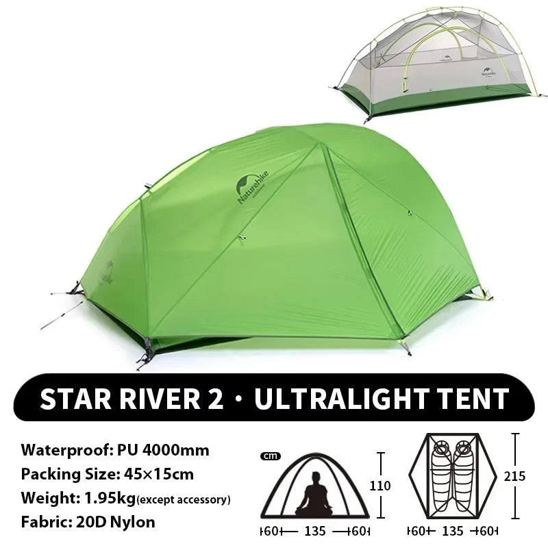 Naturehike Star River Ultralight Two Person Waterproof Tent Four Seasons