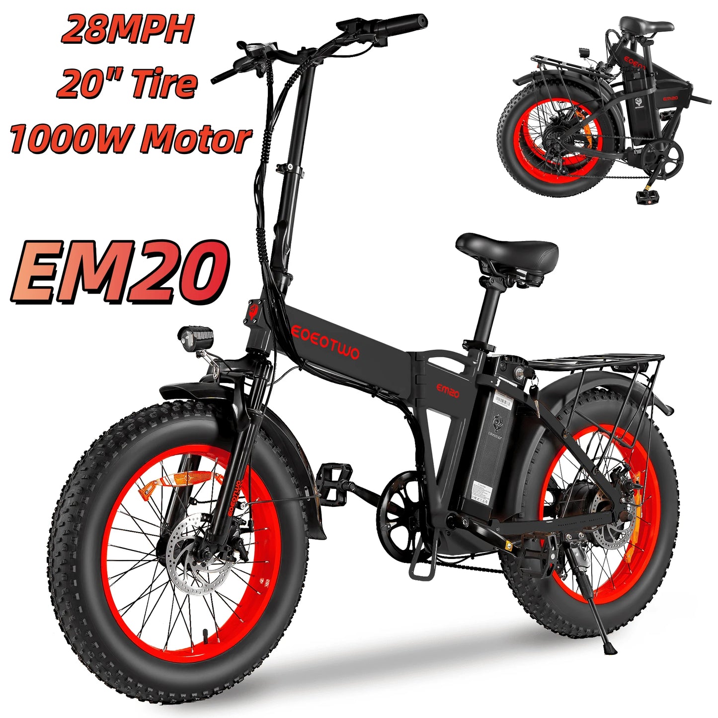 EOEOTWOC 1500W Electric Fat Tire Ebike 34MPH Mountain Bicycle
