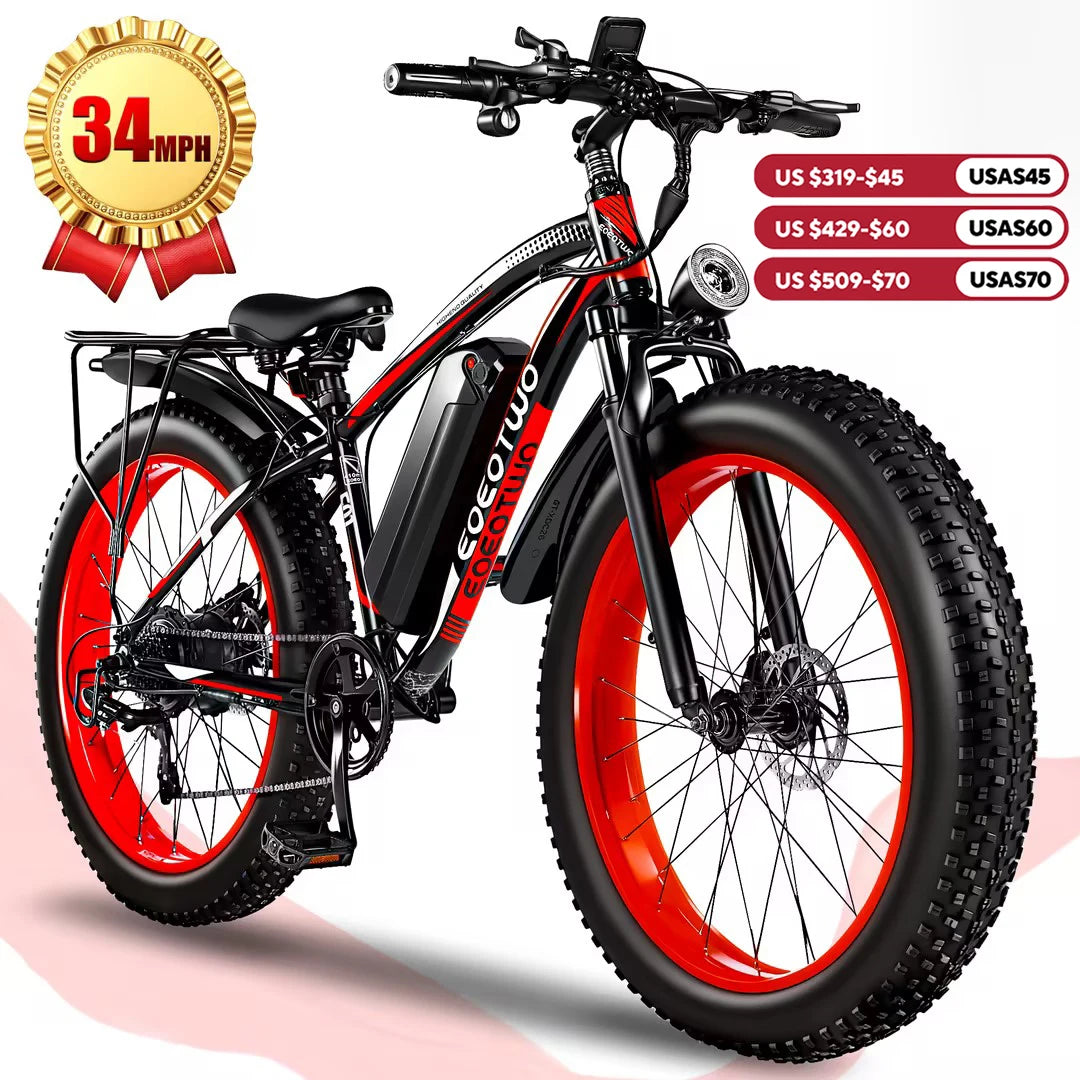 EOEOTWOC 1500W Fat Tire Electric Bike 34MPH Mountain Ebike