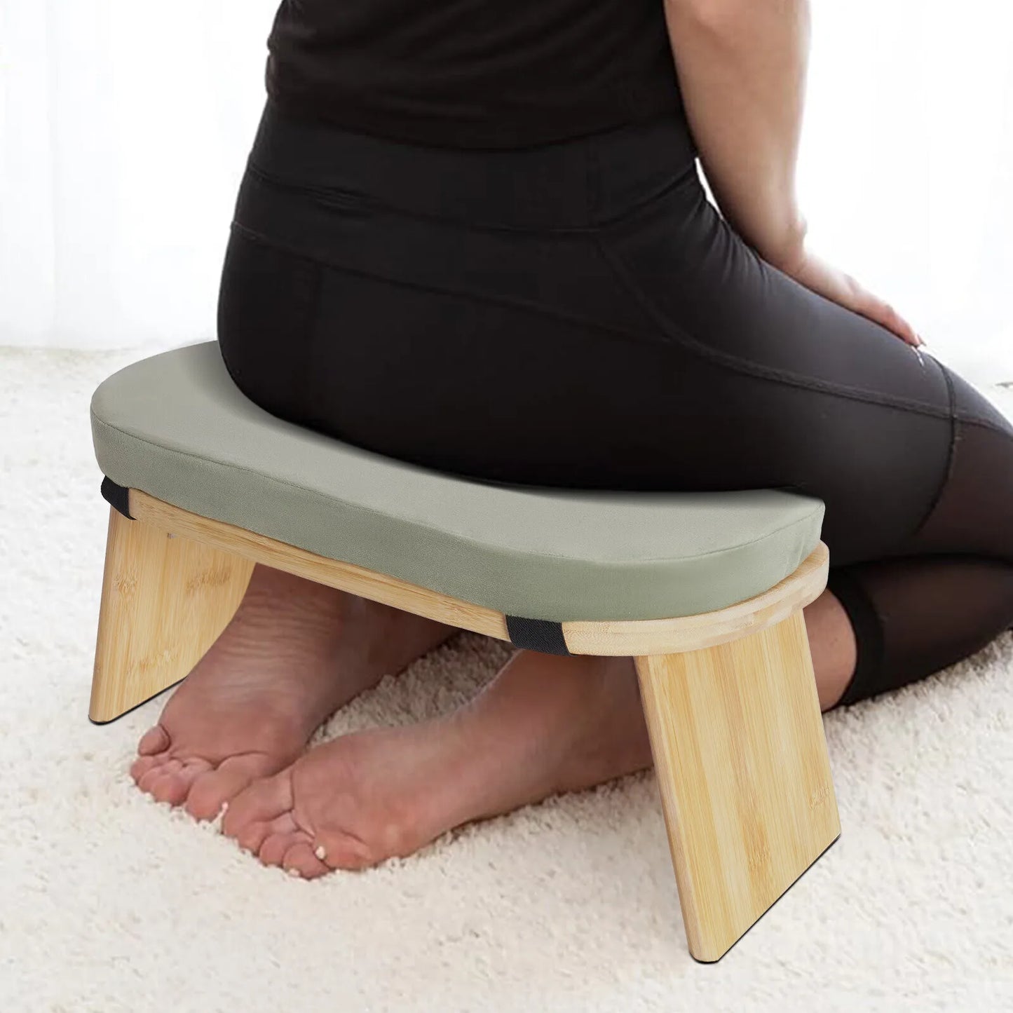 Foldable Ergonomic Meditation Bench For Kneeling Yoga And Prayer