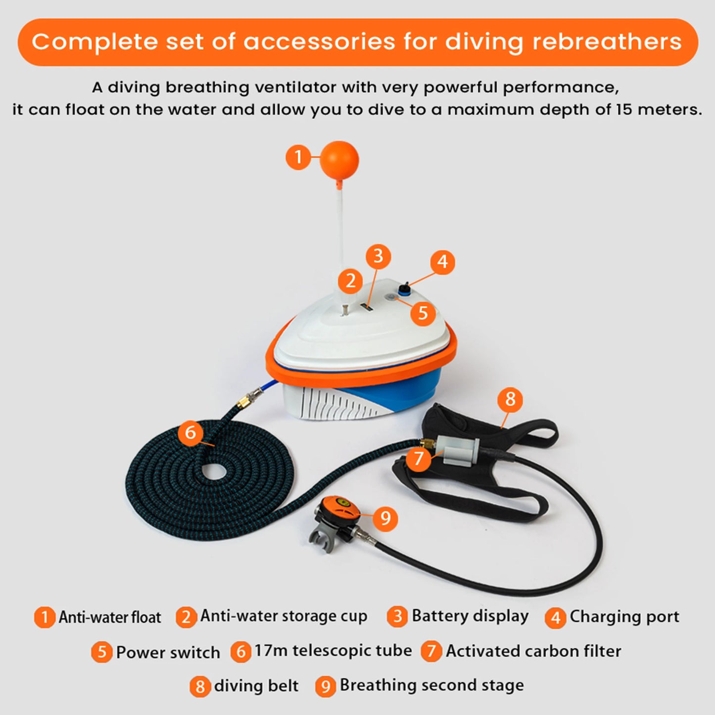 TUDIVING Tankless Diving System Portable Hookah Dive With Regulator