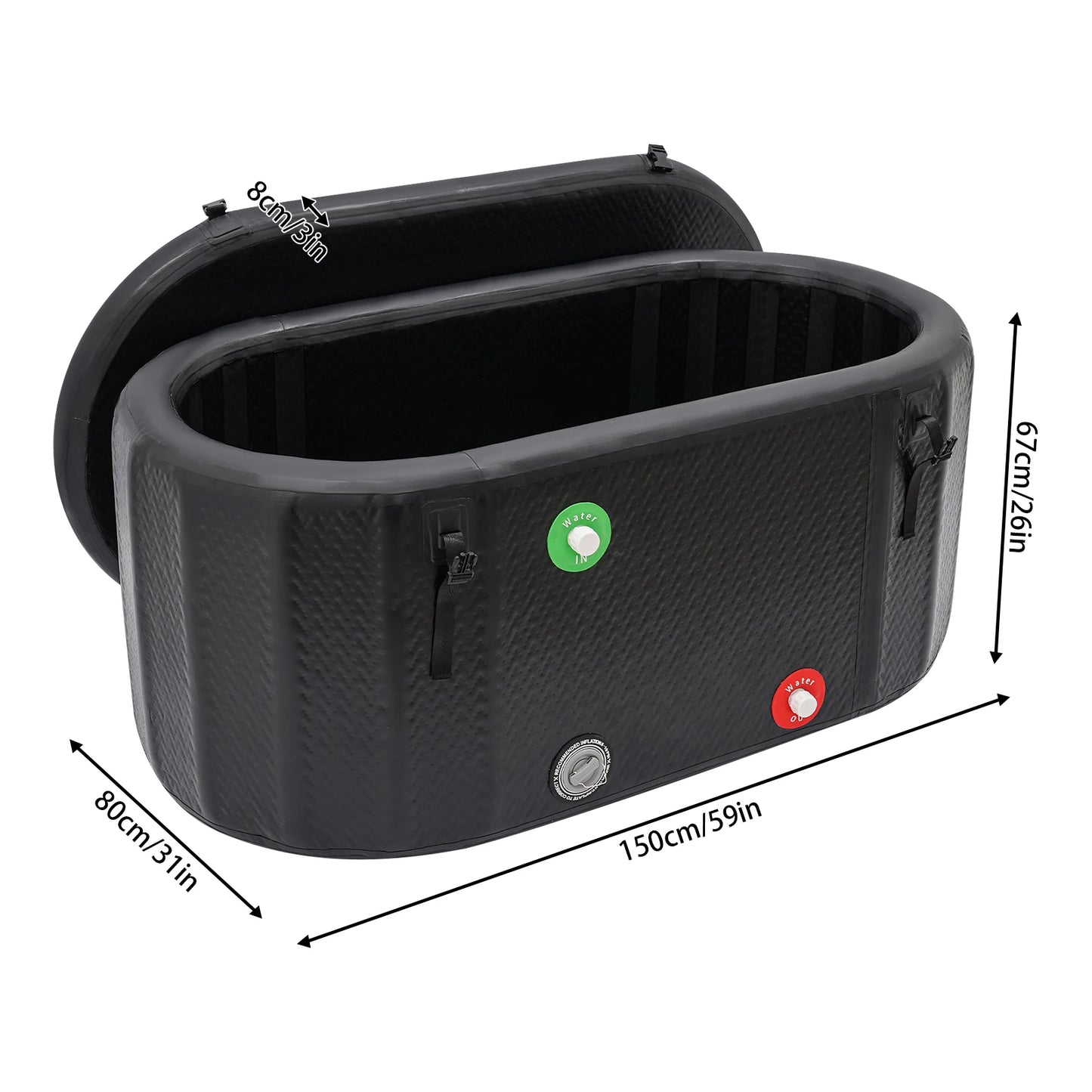 Inflatable Ice Bath Tub For Athletes Recovery With Pump 370L