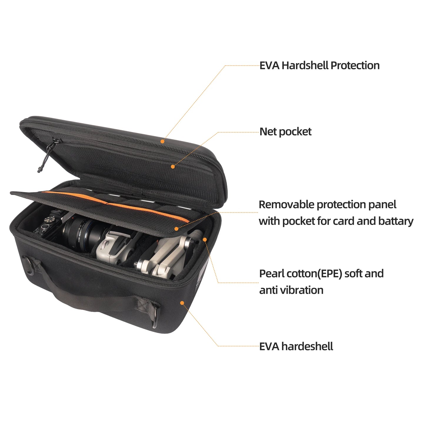 Besnfoto X01 Hard Shell Waterproof Camera Bag With Dividers