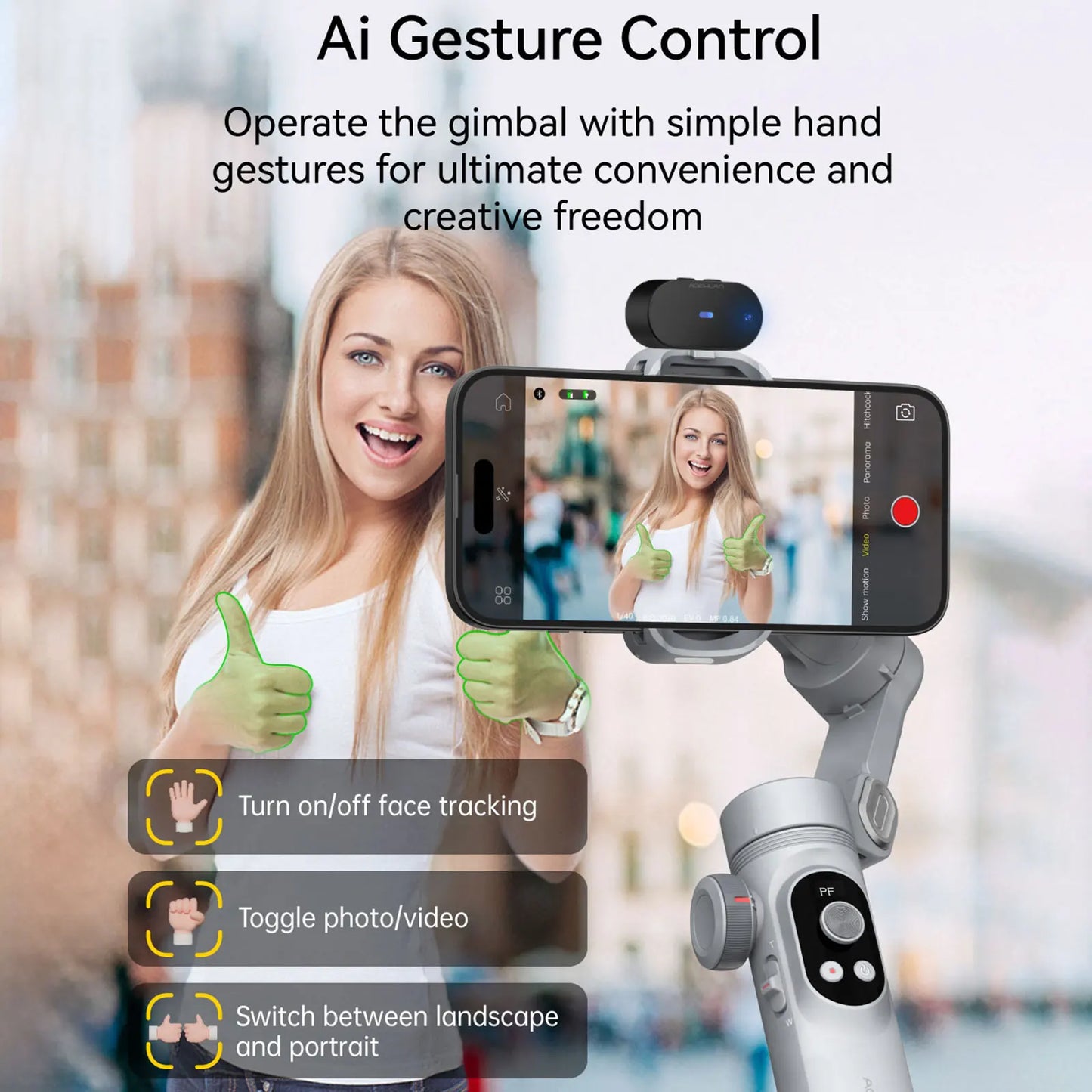 AOCHUAN Smart XPro AI 3 Axis Gimbal Stabilizer For iPhone