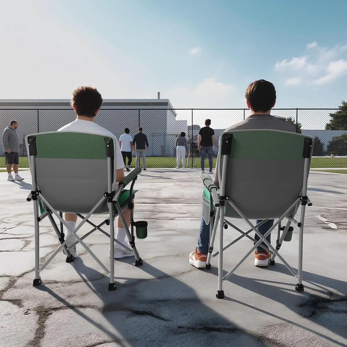 Heavy Duty Folding Camping Chair For Adults With Side Pockets