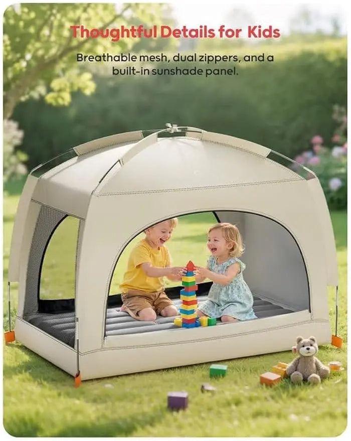 Inflatable Toddler Travel Bed With Tent Portable Air Mattress