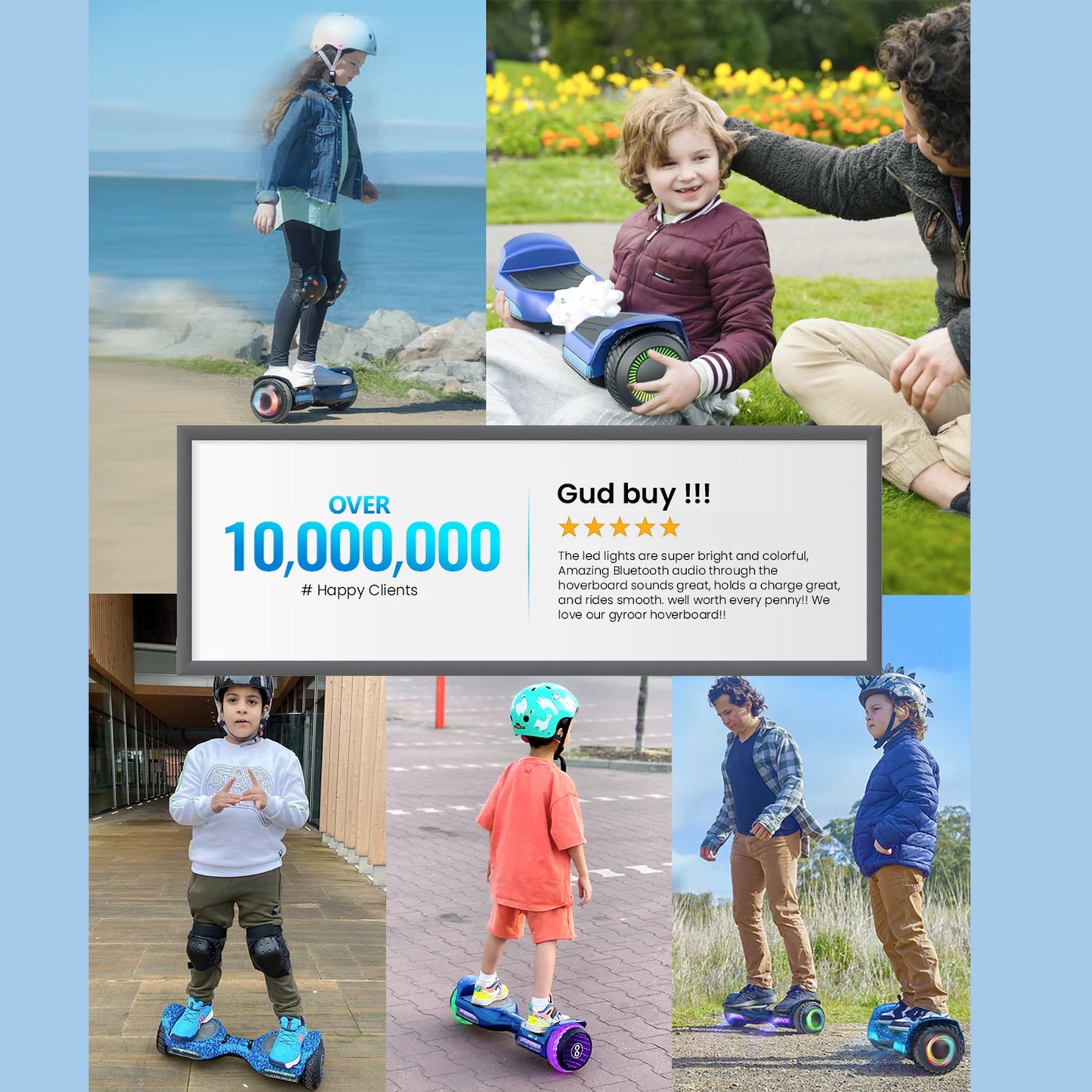 GYROORCE All Terrain Self Balancing Hoverboard With LED Bluetooth
