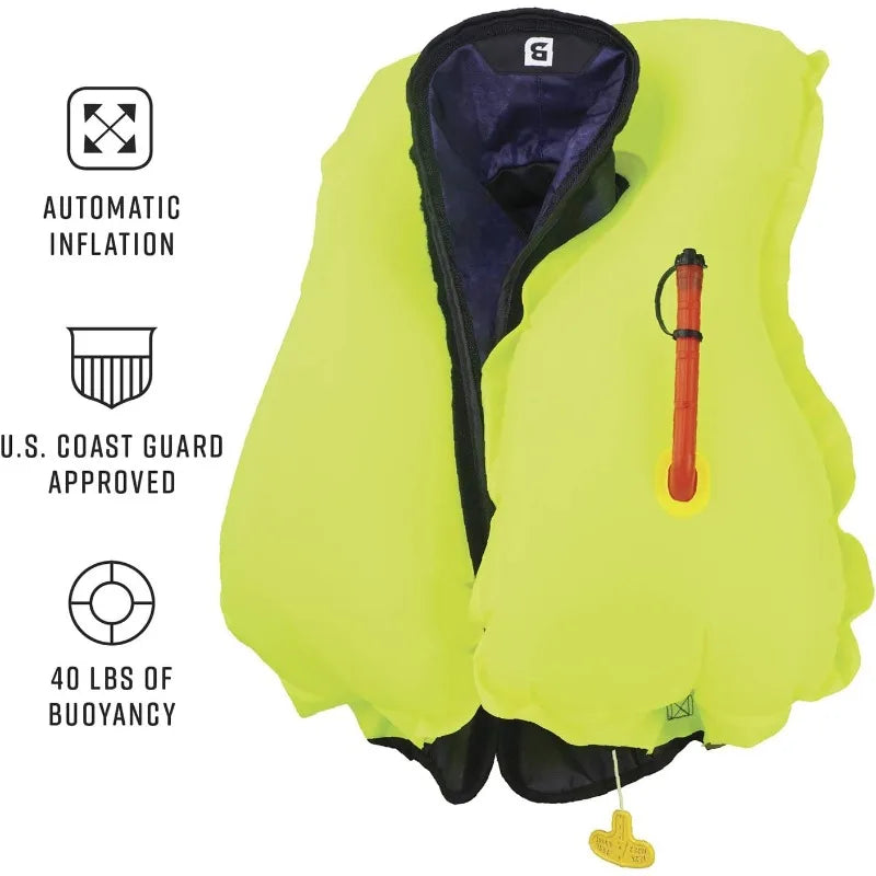 YTYIN Bluestorm Atmos Automatic Manual Inflatable PFD USCG Approved